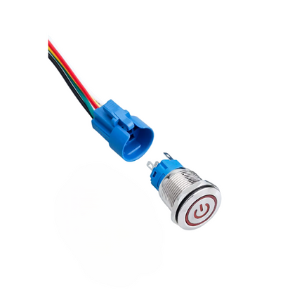 LED Drucktaster 16mm Metall 5V 12V 24V Ein Aus Taster