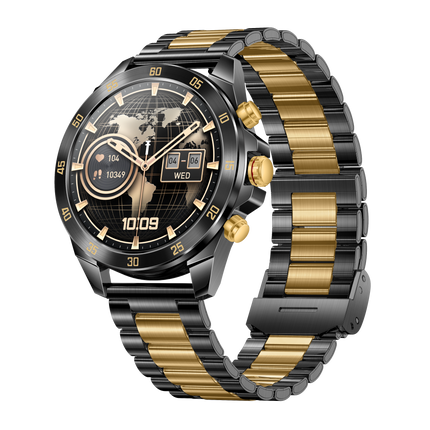 Fenix GX1 Pro Smartwatch Damen Herren Schwarz Gold Fitness Tracker AMOLED