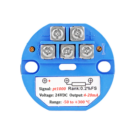 PT 1000 RTD Temperatur Transmitter Modul 4–20mA / 0–10V  Bereich −50~300°C  DC24V Sensor Signalwandler