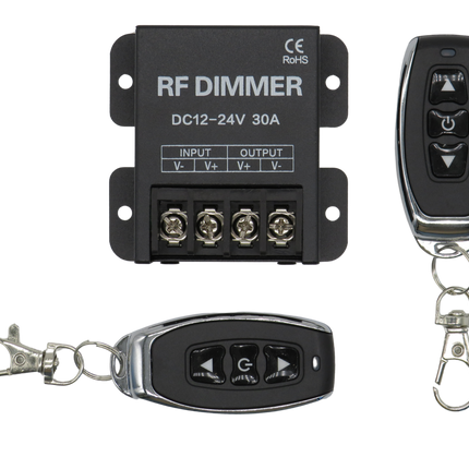 Variateur/interrupteur radio LED/moteur 12 V/24 V CC avec télécommande