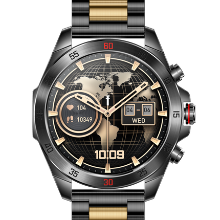 Fenix GX1 Pro Smartwatch Damen Herren Schwarz Gold Fitness Tracker AMOLED