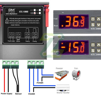STC-1000 Temperatur Controller 110 220V Dual Digital Relais Temperatur Controller