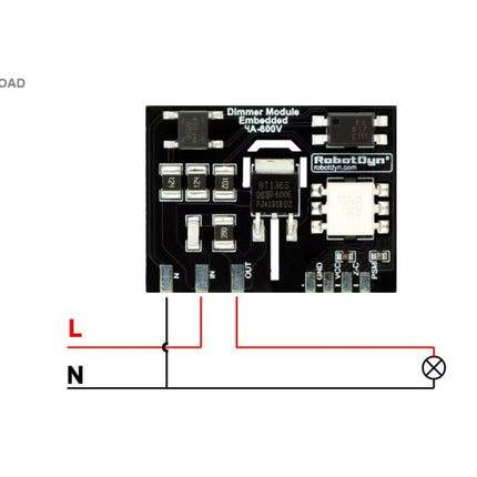 AC Licht Dimmer Modul eingebettet, 1 Kanal, 3,3 V/5V logic, 16A, 600V +Heatsink