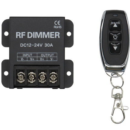 Variateur/interrupteur radio LED/moteur 12 V/24 V CC avec télécommande