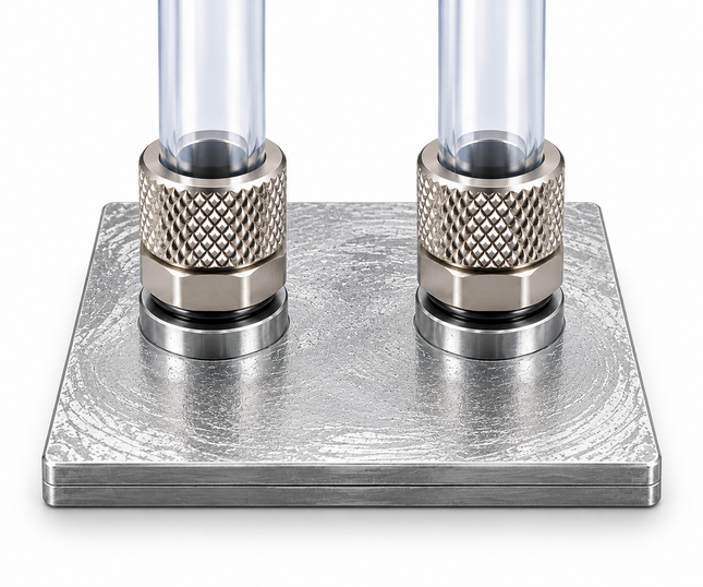 Aluminium Wasserkühlplatte 30x30mm M6 mit 1m Schlauch 4x6mm