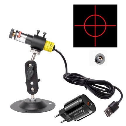 USB Laser Modul 5mW Rot Grün 12mm 520nm 650nm Circle Cross Grid Five Ring Frame View mit Halterung