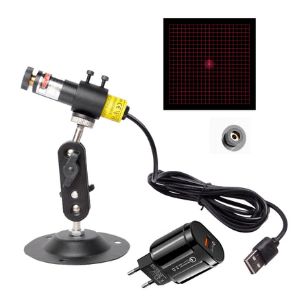 USB Laser Modul 5mW Rot Grün 12mm 520nm 650nm Circle Cross Grid Five Ring Frame View mit Halterung