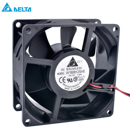 Delta AFB0812SHE-F00 Lüfter – 80 mm | 12 V DC | 3-Pin | High-Speed Industrie-Lüfter
