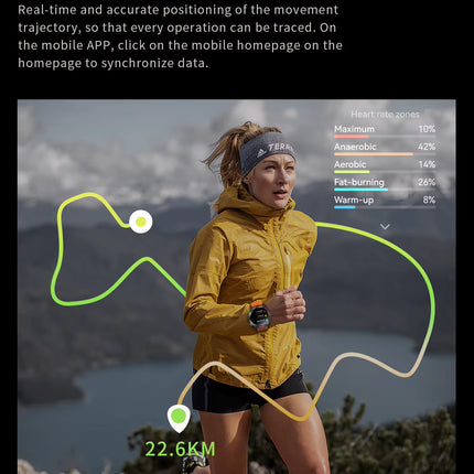 Forerunner GZ6 Pro GPS Smartwatch – AMOLED Outdoor-Uhr mit Navigation, Höhenmesser & Kompass Multisensor Uhr mit AI-Sprachsteuerung & Umwelt