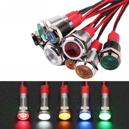 LED Signalleuchte 8mm IP65 Metall 5V 12V 24V