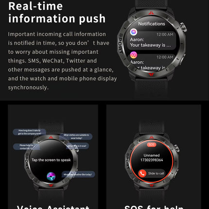 Forerunner GZ6 Pro GPS Smartwatch – AMOLED Outdoor-Uhr mit Navigation, Höhenmesser & Kompass Multisensor Uhr mit AI-Sprachsteuerung & Umwelt