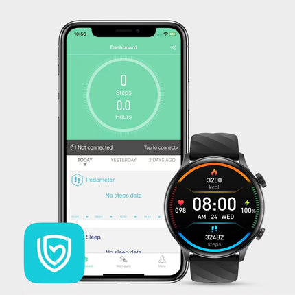GW60 Smartwatch – AMOLED Display & Echtzeit Stressanalyse & Fitness-Atemtraining