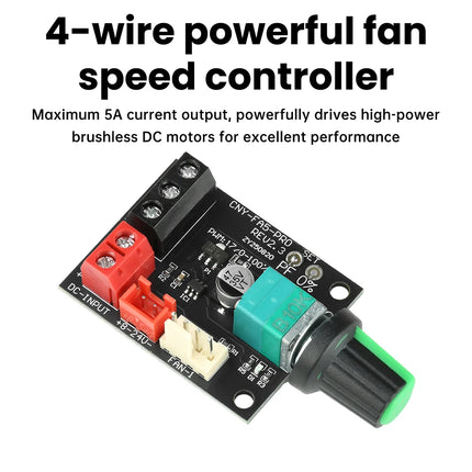 PWM Lüfterregler 4 Pin | 3 Pin 8-24V 5A – DC Fan Speed Controller mit Schalter 22kHz