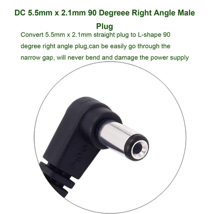 DC Verlängerungskabel 5,5x2,1 und  5,5x2,5mm 90° Winkelstecker 18AWG