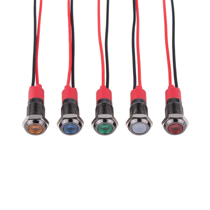 LED Signalleuchte 8mm IP65 Metall 5V 12V 24V