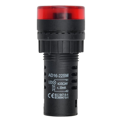 AD16-22SM Alarmsummer 22mm LED Rot Blinklicht Summer 12V 24V DC