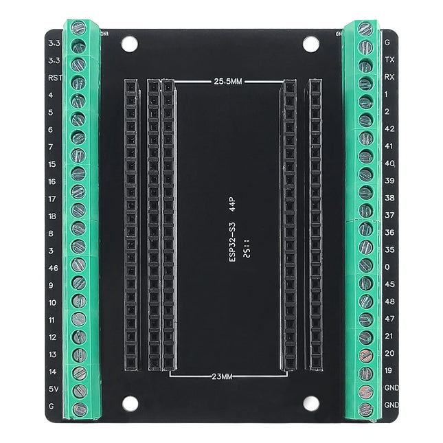 ESP32-S3 44Pin Terminal Expansion Board Schraubklemmen Breakout Adapter 23mm 25,5mm