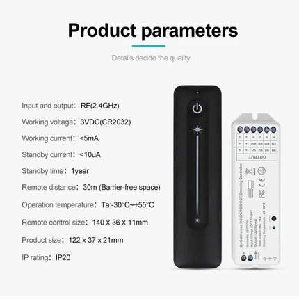 RGB LED Funk Touchdimmer 12V 24V DC Streifen PWM Regler Funkdimmer Dimmer