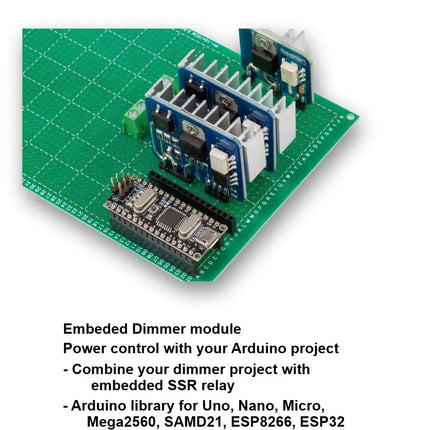AC Licht Dimmer Modul eingebettet, 1 Kanal, 3,3 V/5V logic, 16A, 600V +Heatsink