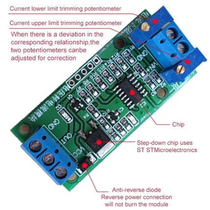 0-10V zu 4-20mA Konverter Modul – Spannung Strom Wandler für SPS PLC 24V