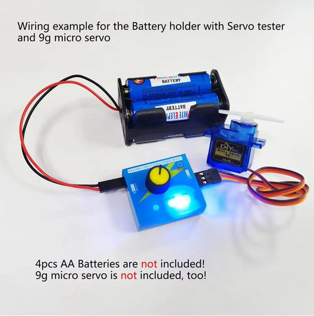 3-Kanal Digital Servo Tester + 4-Zellen AA Batteriehaltergehäuse