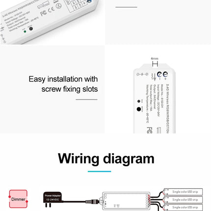 RGB LED Funk Touchdimmer 12V 24V DC Streifen PWM Regler Funkdimmer Dimmer