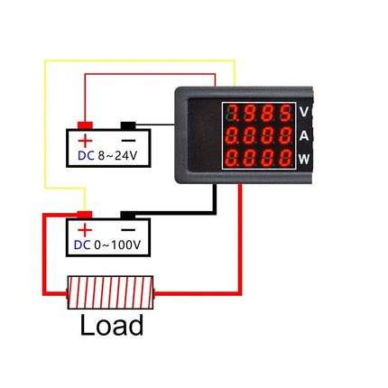 DC 0-100V 10A 1000W LED Digital Voltmeter Amperemeter Wattmeter Spannung meter
