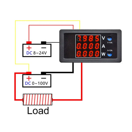 DC 0-100V 10A 1000W LED Digital Voltmeter Amperemeter Wattmeter Spannung meter
