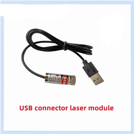 All in one USB 5mW Laser Modul mit Positionierer Halter Fokussierbar mit Netzteil adapter 230V Strahlformen:&nbsp;Punkt / Linie / Kreuz&nbsp;(wechselbare Linsen)